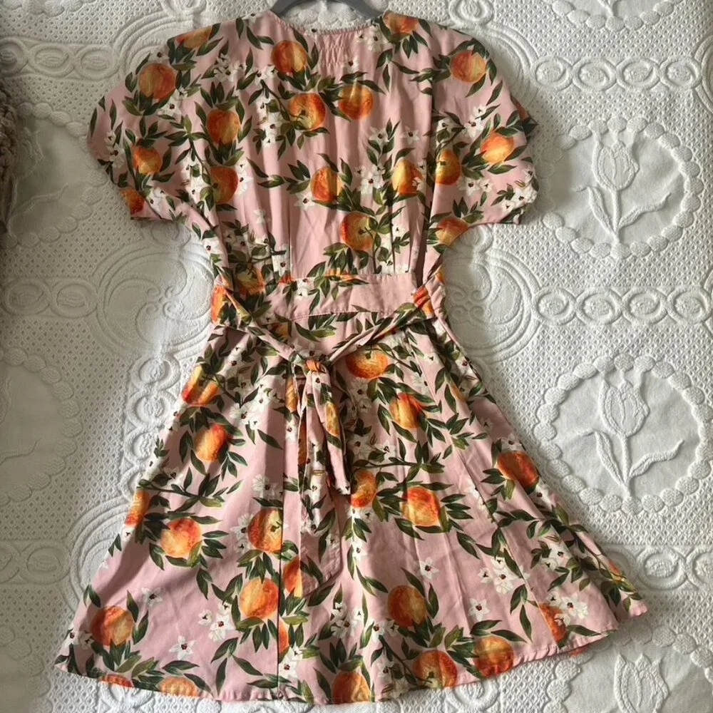 Marine Layer Women’s Camila Dress Oranges Print Size XS - Picture 8 of 9